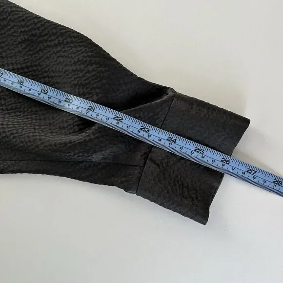 Rachel Comey Prina Top Silk Blouse Womens Size 10 Hammered Satin Dark Grey - Picture 14 of 16